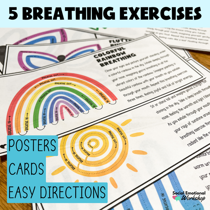 Spring Mindful Breathing Exercises, Visuals & Coloring Pages | Counseling & SEL