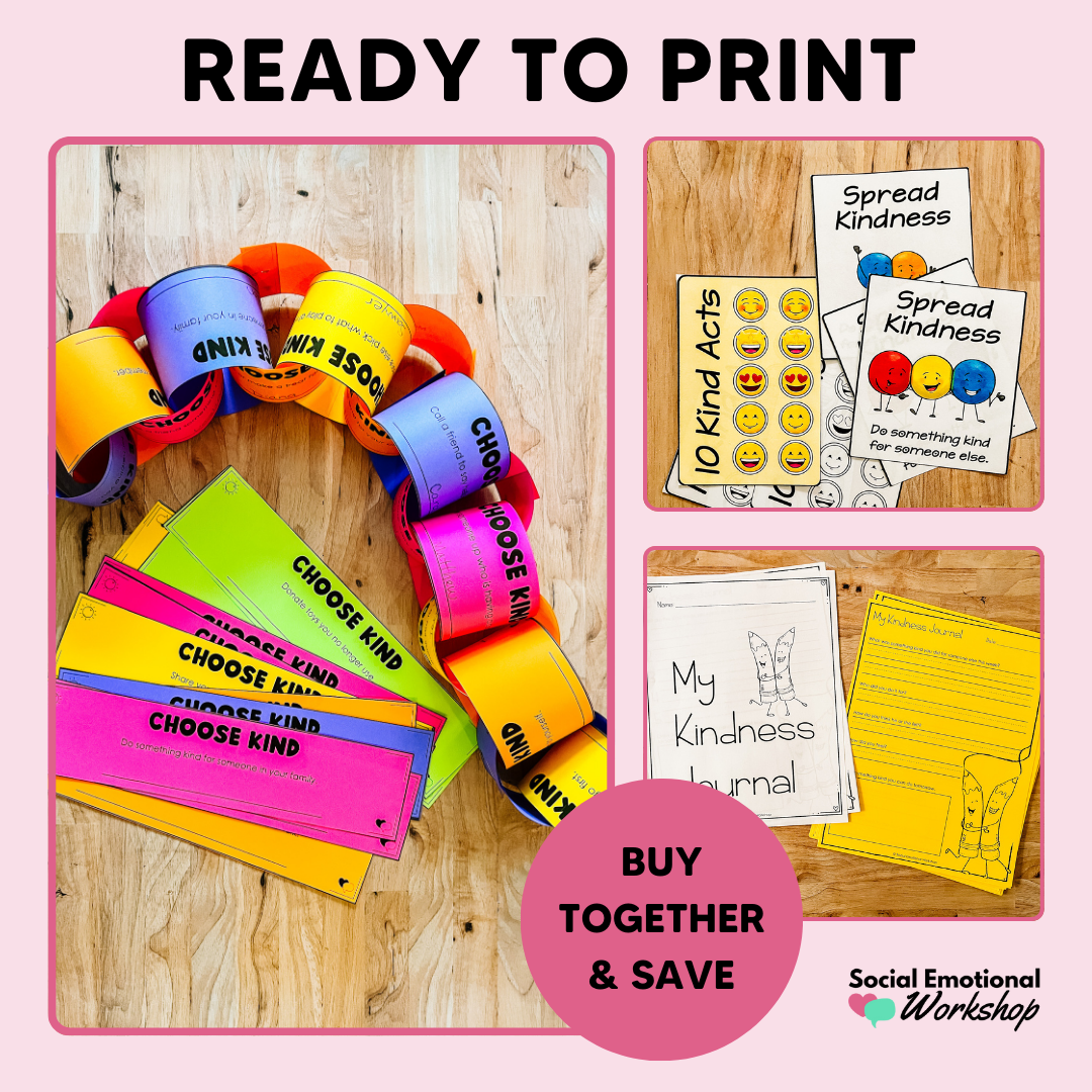 Kindness Activities + February SEL and Counseling Bundle