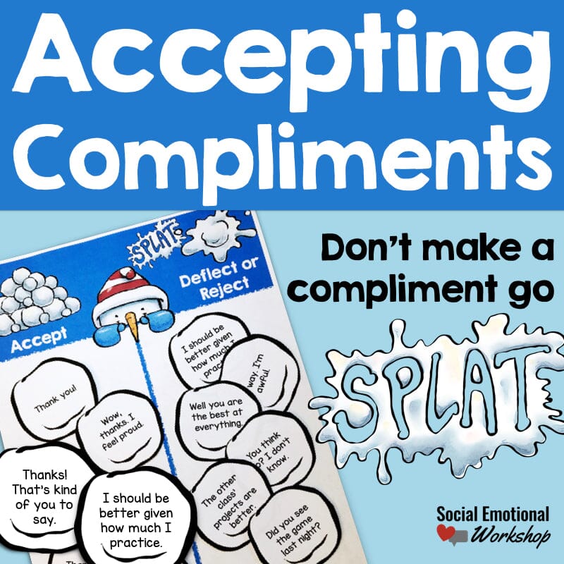 Accepting Compliments - Social Skills Lesson and Activities Educational Worksheets Social Emotional Workshop