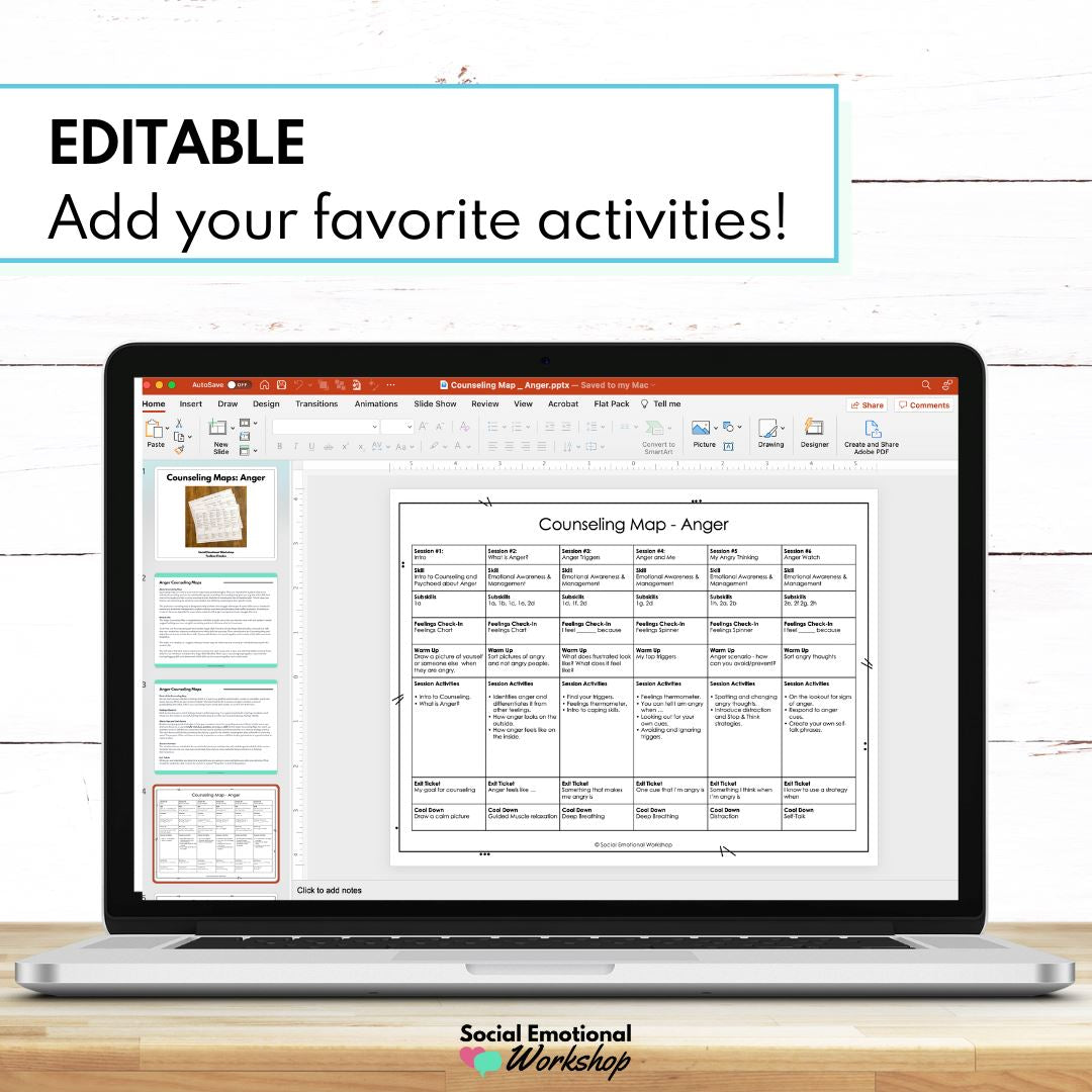 Anger Counseling Maps Social Emotional Workshop