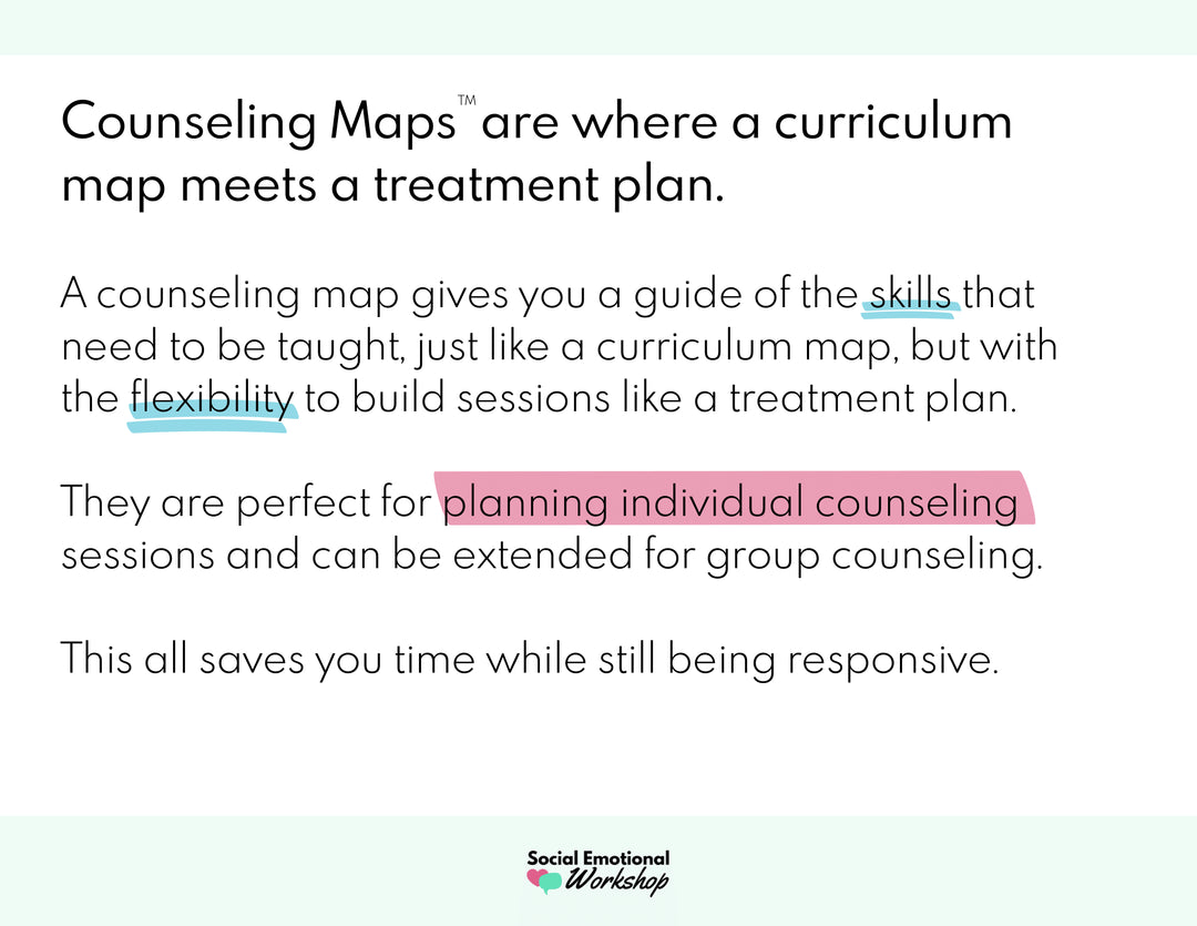 Anxiety Counseling Map and Skills Checklists - Individual Counseling Plan Social Emotional Workshop