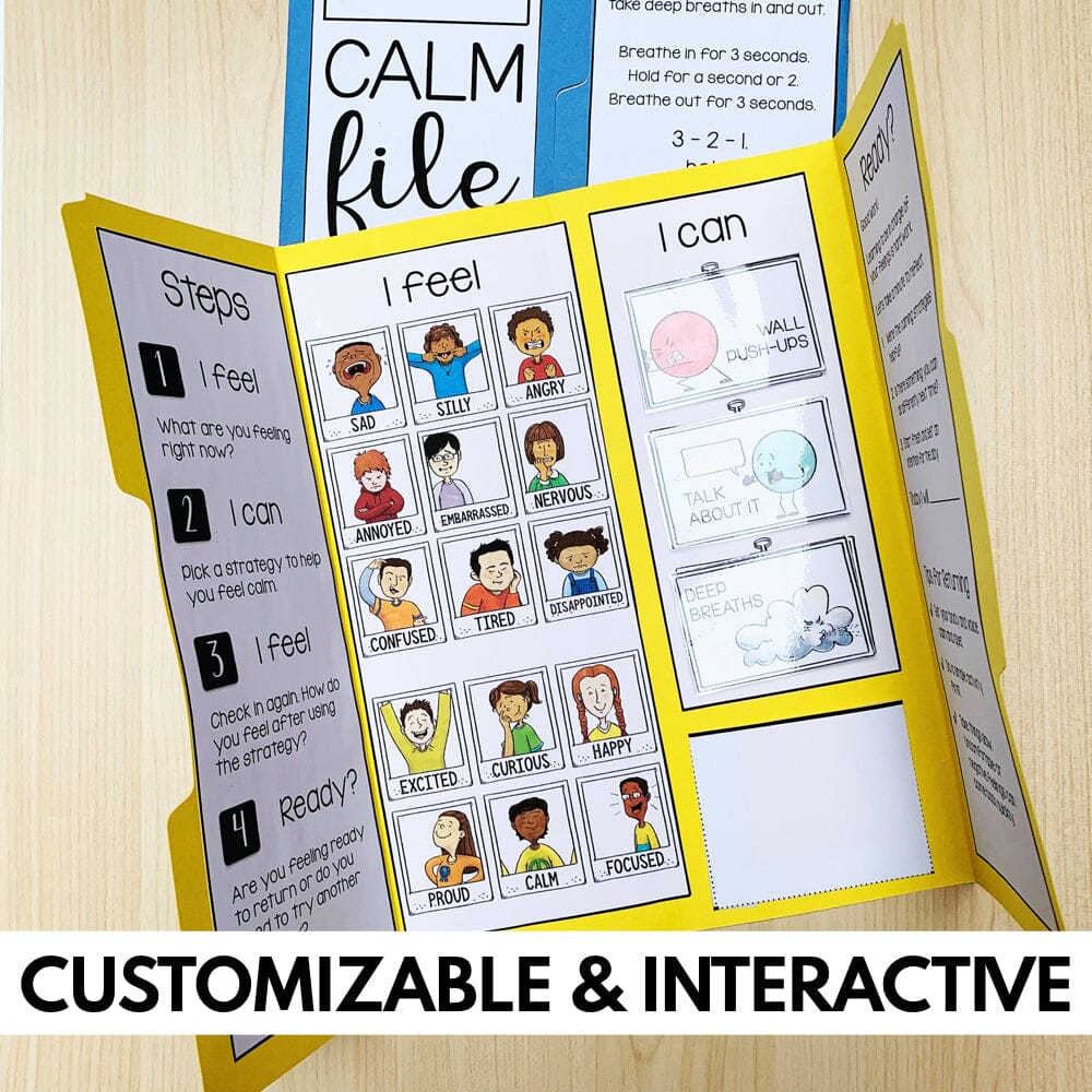 Calm Corner Interactive Lapbook for Individual Students Media Social Emotional Workshop