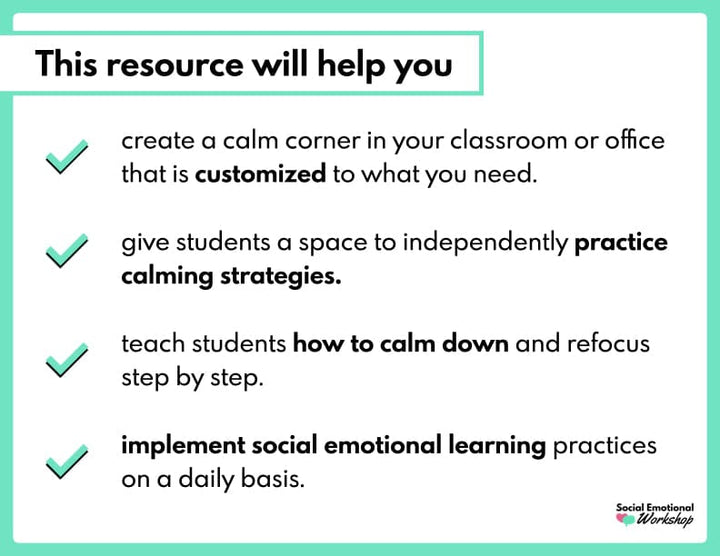 Calm Corner Printables for the Classroom or Home Media Social Emotional Workshop