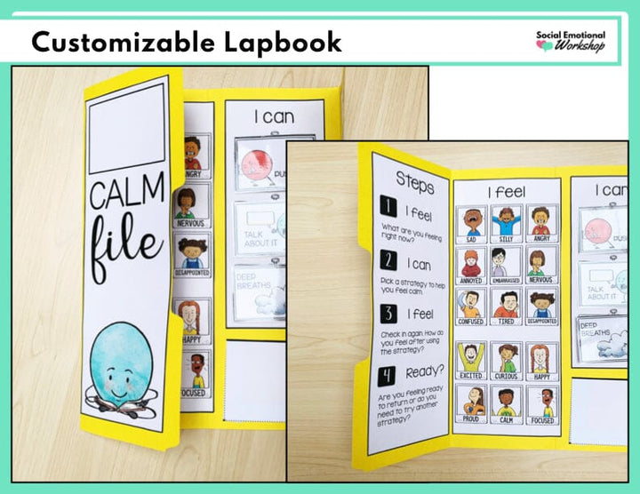 Calm Down Corner Bundle - Customizable Classroom Tools for Self Regulation Media Social Emotional Workshop