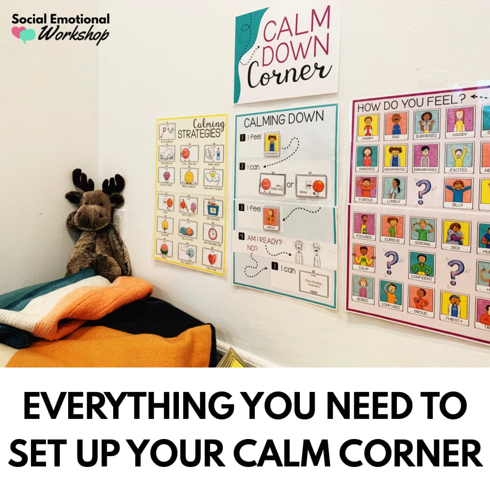 Calm Down Corner Bundle - Customizable Classroom Tools for Self Regulation Media Social Emotional Workshop