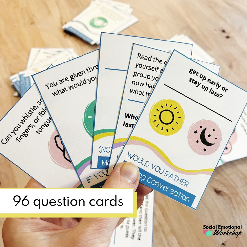 Conversation Starter Cards for Elementary and Middle School Media Social Emotional Workshop