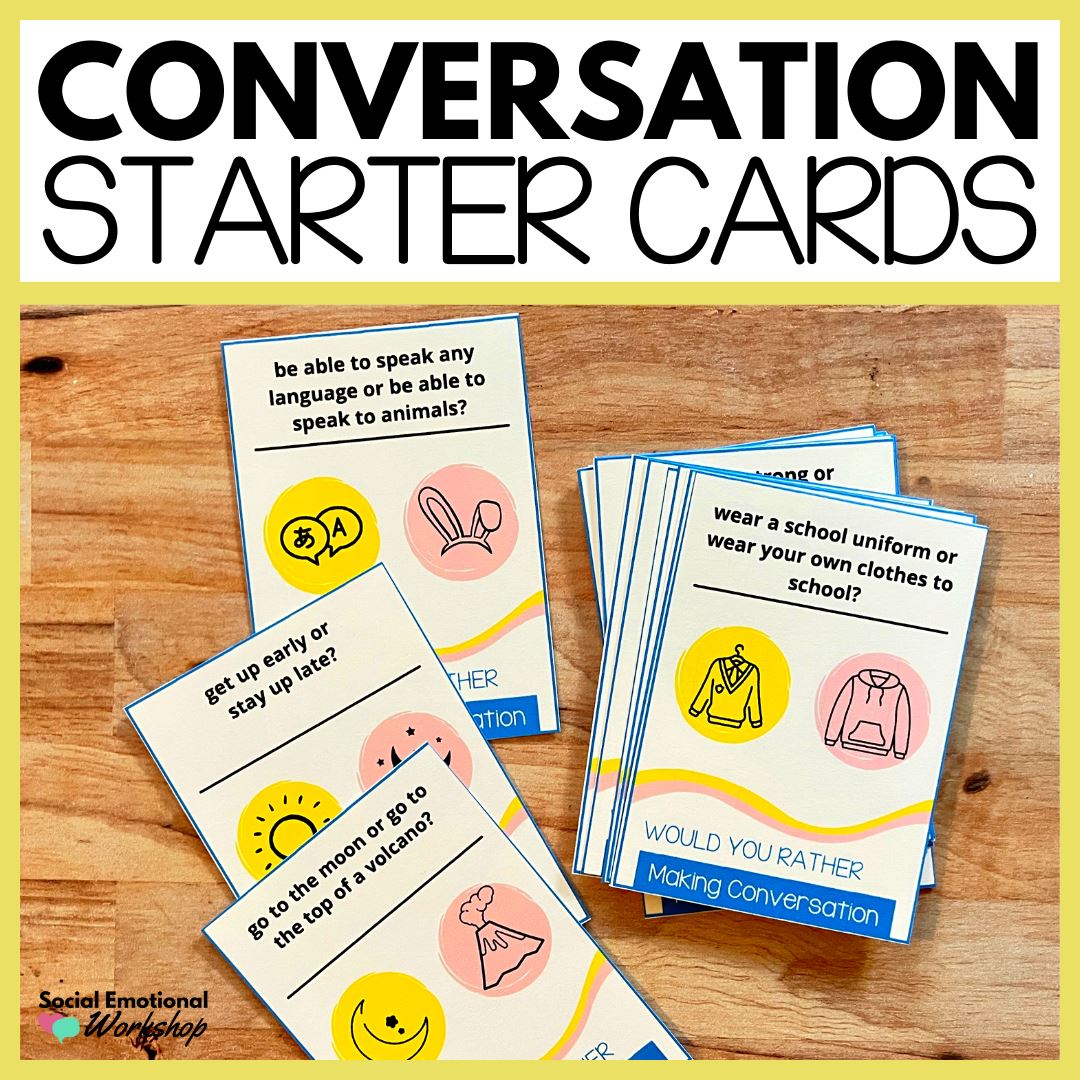 Conversation Starter Cards for Elementary and Middle School Media Social Emotional Workshop