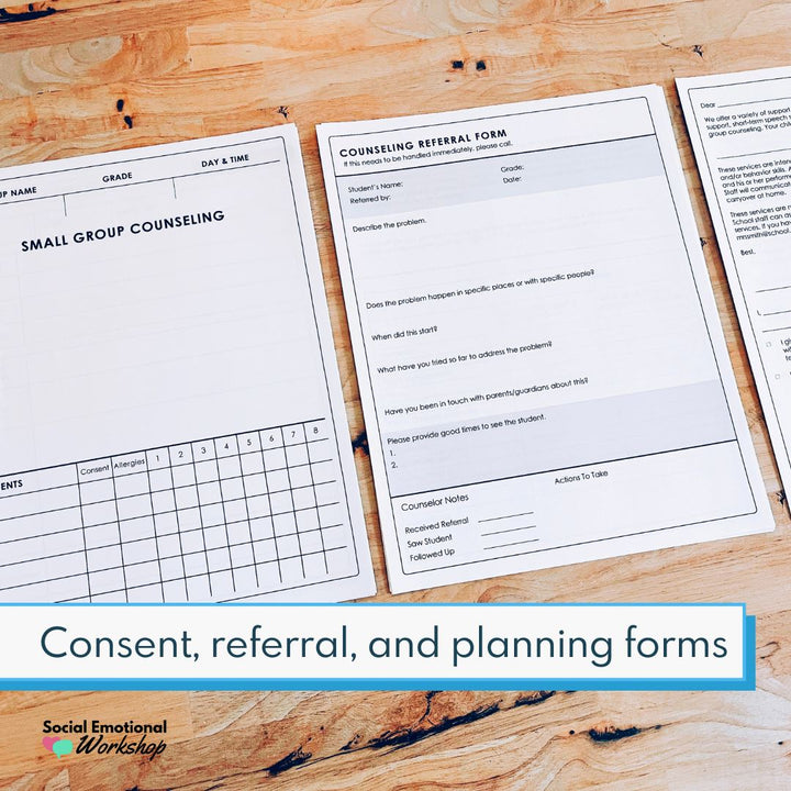 Counselor Forms: Counseling Plan Template, Permission Slips, Referral Forms Media Social Emotional Workshop