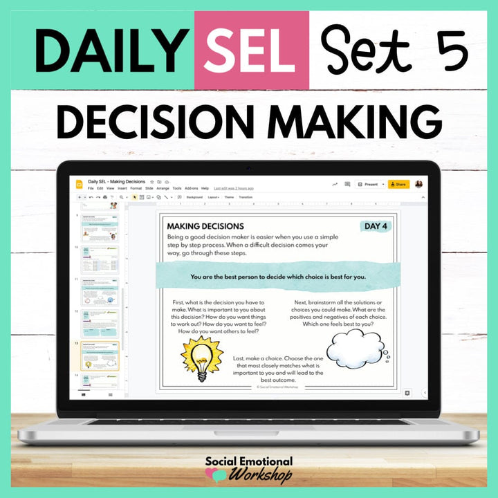 Daily SEL Activities for Responsible Decision Making - Set 5 - SEL Distance Learning Media Social Emotional Workshop