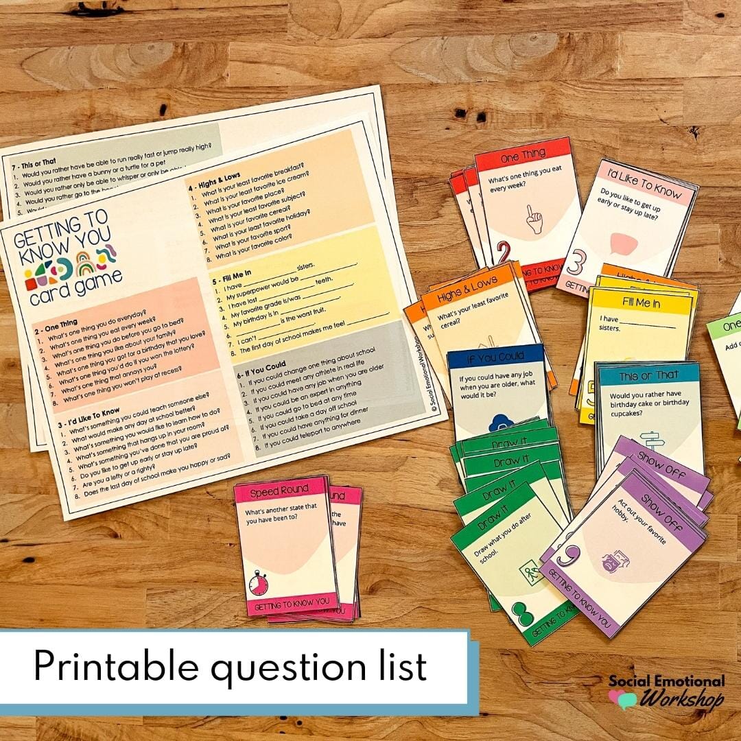 Getting To Know You SEL Game for Small Groups Media Social Emotional Workshop