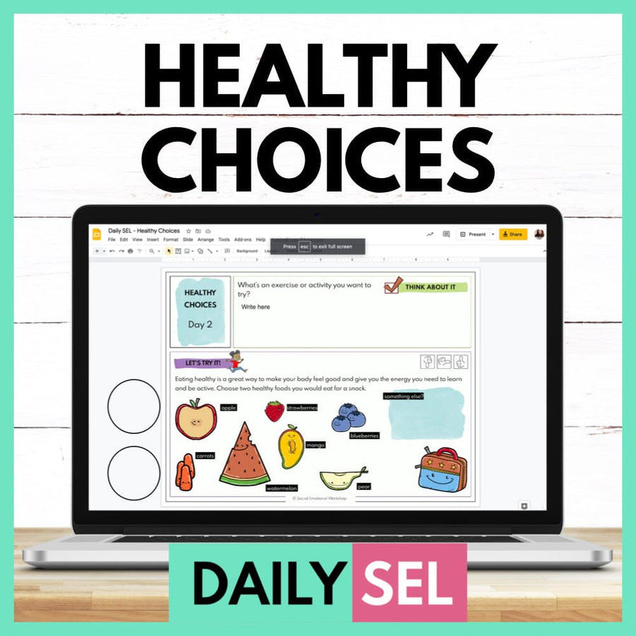 Healthy Choices Social Emotional Learning Activities - SEL for Distance Learning Media Social Emotional Workshop