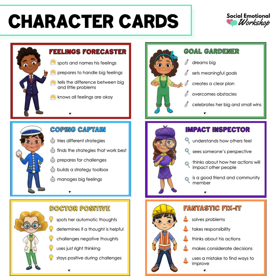 Helper Squad Posters - CBT-Based Elementary School Counseling Series Social Emotional Workshop