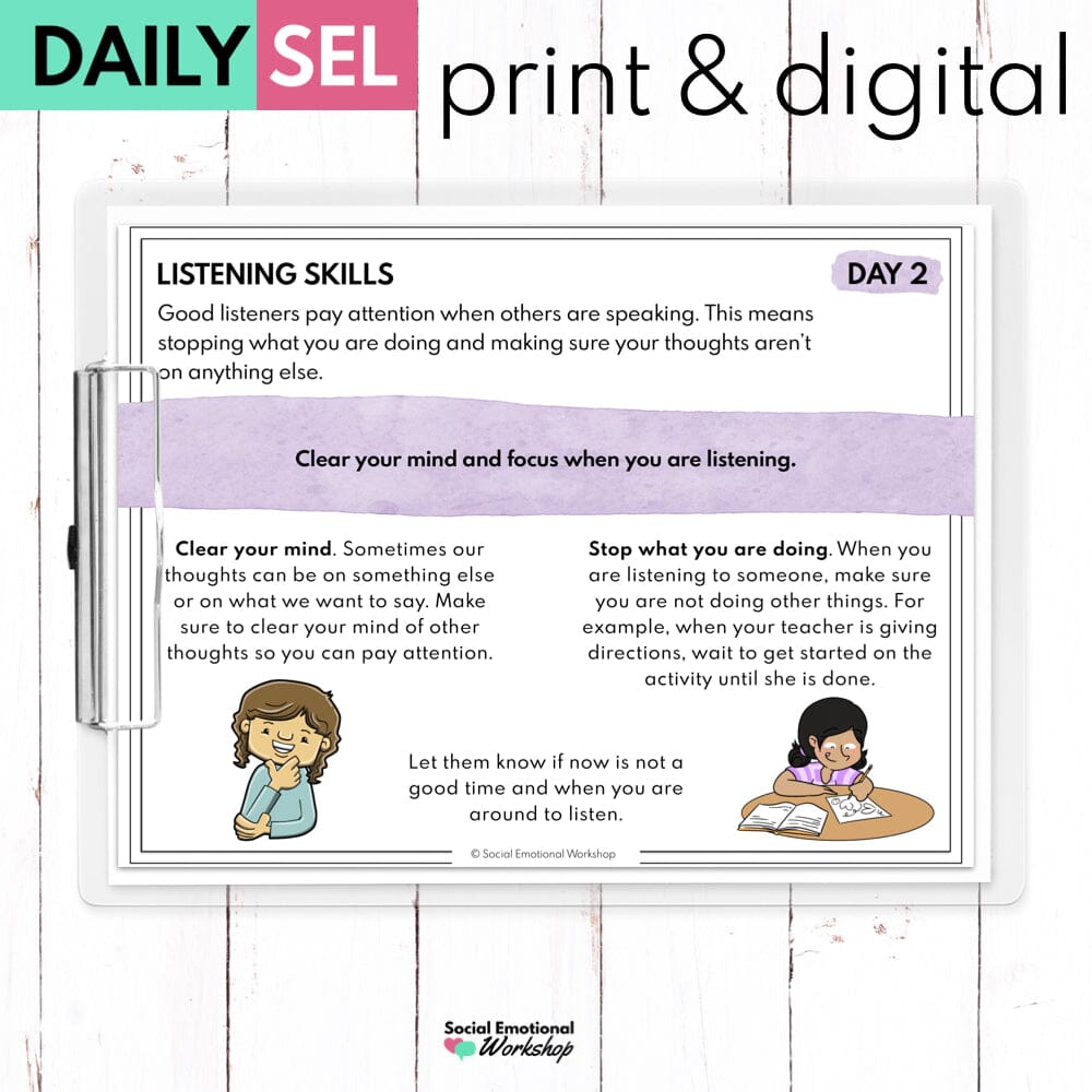 Listening Skills - SEL Activities for Distance Learning Media Social Emotional Workshop