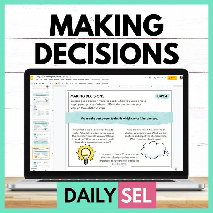 Making Decisions Social Emotional Learning Activities - SEL for Distance Learning Media Social Emotional Workshop