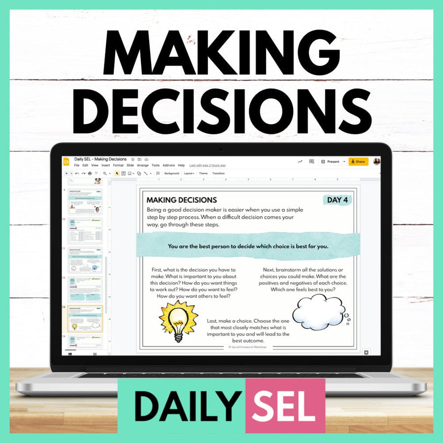 Making Decisions Social Emotional Learning Activities - SEL for Distance Learning Media Social Emotional Workshop