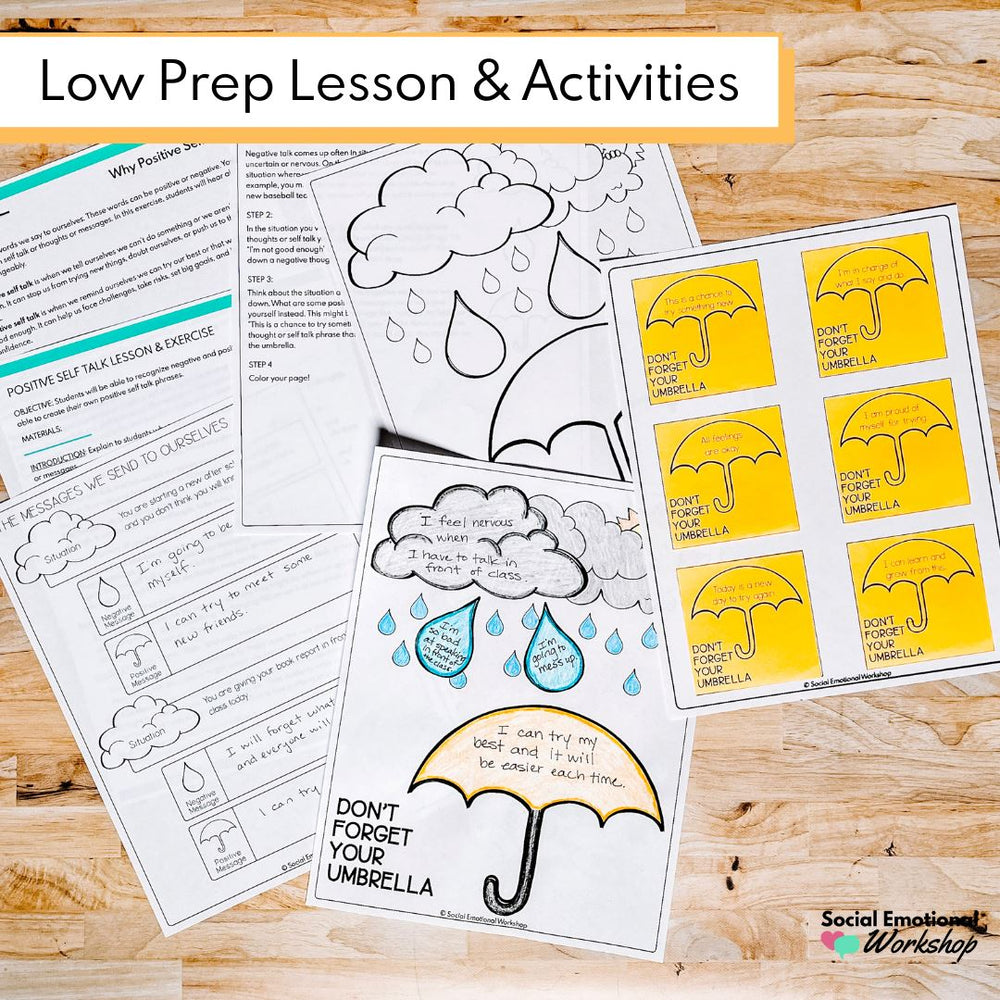 Positive Self Talk Craft & Activity | Spring Counseling Positive Thinking Media Social Emotional Workshop