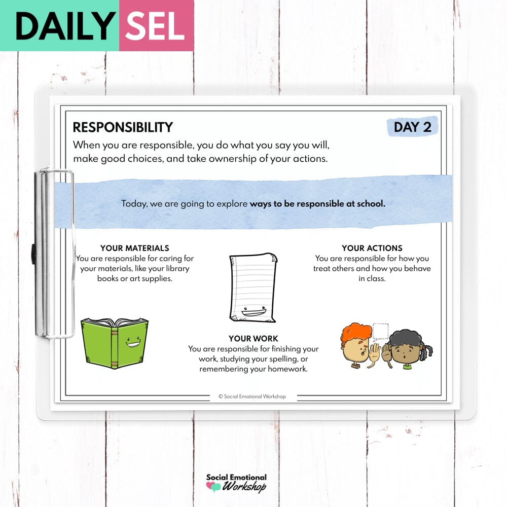 Responsibility Social Emotional Learning Activities - SEL for Distance Learning Media Social Emotional Workshop