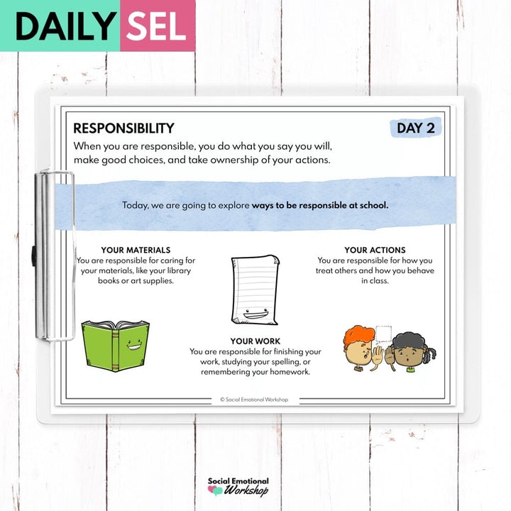 Responsibility Social Emotional Learning Activities - SEL for Distance Learning Media Social Emotional Workshop