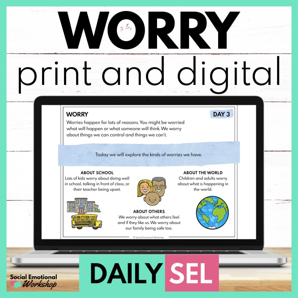 Worry Social Emotional Learning Activities - SEL for Distance Learning Media Social Emotional Workshop