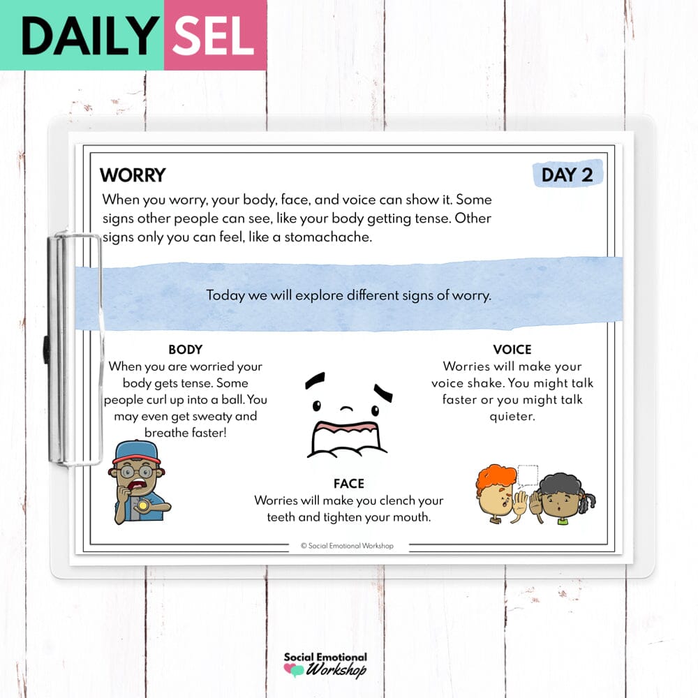 Worry Social Emotional Learning Activities - SEL for Distance Learning Media Social Emotional Workshop