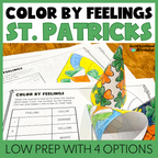 St. Patrick's Day Color By Code, Feelings & Emotions Activity for March SEL & Counseling