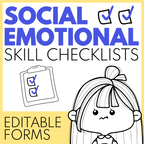 Social Emotional Learning Skills Checklists and SEL Standards CASEL Aligned - Editable