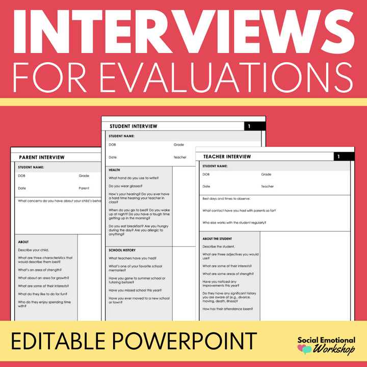 Editable Interview Forms for Functional Behavior Assessments