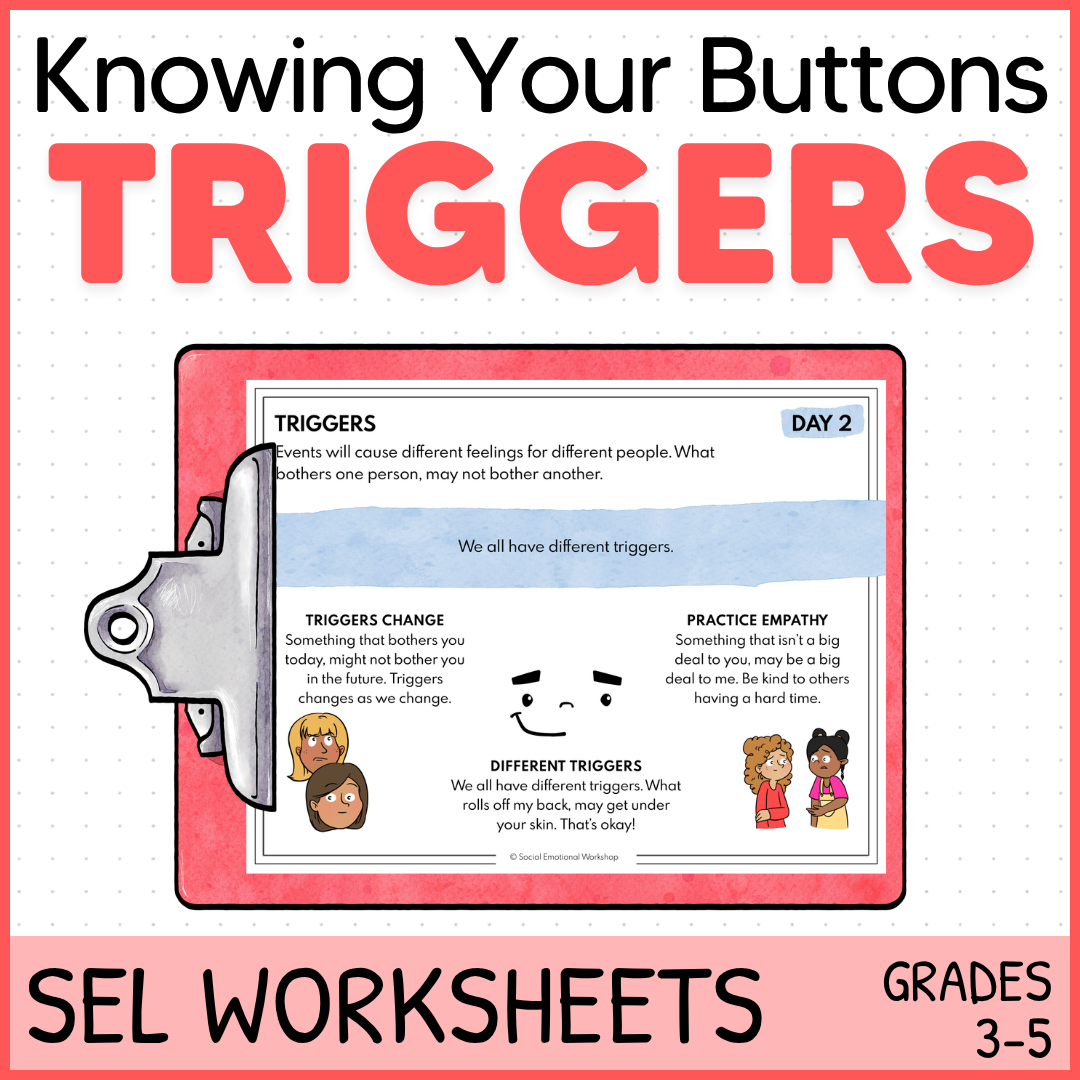 Recognize Stress & Triggers - Quick SEL Worksheets - Low Prep