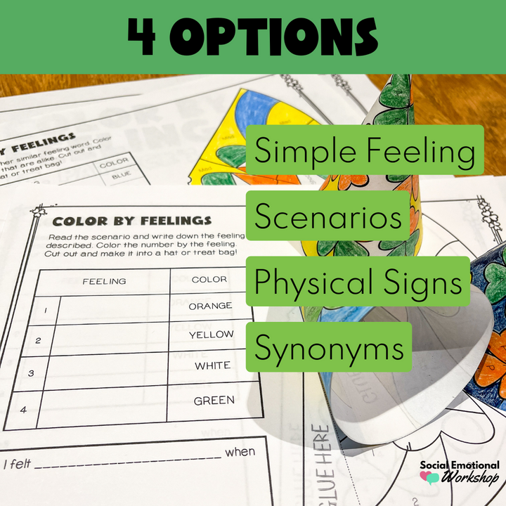 St. Patrick's Day Color By Code, Feelings & Emotions Activity for March SEL & Counseling