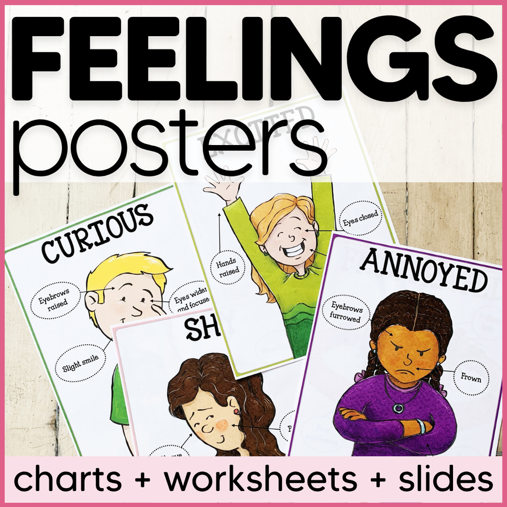 Feelings Posters, Cards, Charts, Worksheets | Identifying Emotions Activities and Office Decor