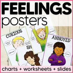 Feelings Posters, Cards, Charts, Worksheets | Identifying Emotions Activities and Office Decor