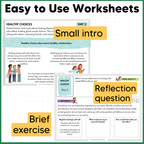 Healthy Choices - Managing Stress, Peer Pressure - SEL Worksheets Decisions