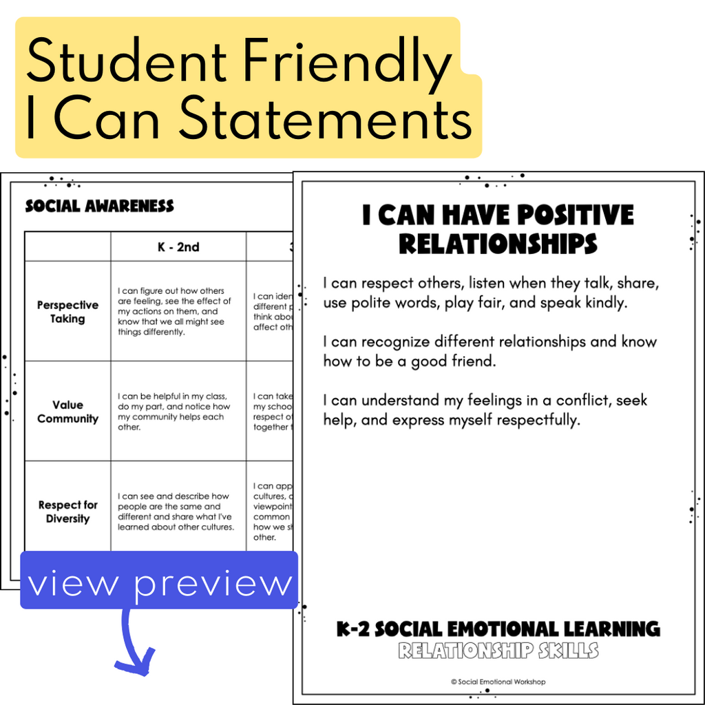 Social Emotional Learning Skills Checklists and SEL Standards CASEL Aligned - Editable