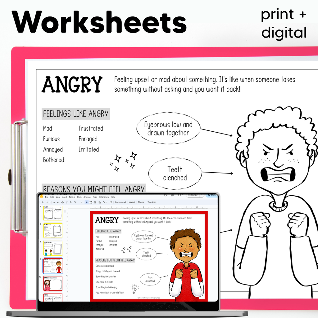Feelings Posters, Cards, Charts, Worksheets | Identifying Emotions Activities and Office Decor