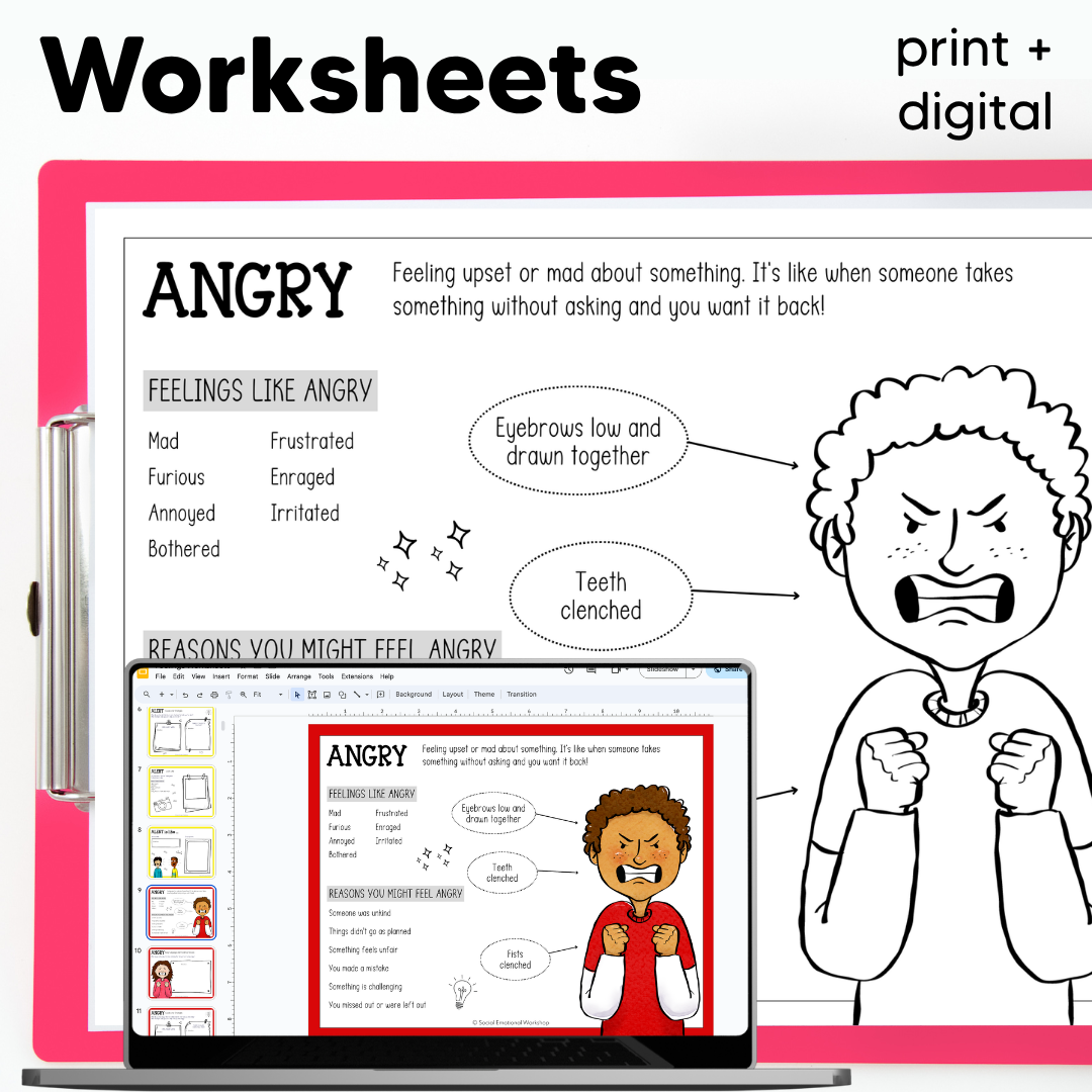 Feelings Posters, Cards, Charts, Worksheets | Identifying Emotions Activities and Office Decor