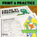 St. Patrick's Day Color By Code, Feelings & Emotions Activity for March SEL & Counseling