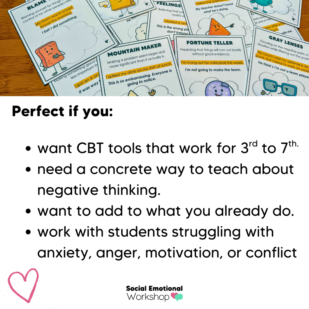 Cognitive Distortions + Automatic Negative Thoughts | Counseling Tools + Posters