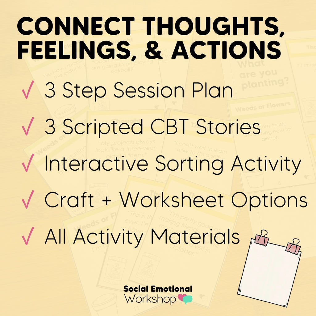 Connecting Thoughts, Feelings, & Actions | CBT Counseling Activities & Lesson