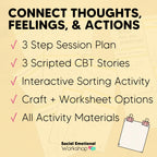 Connecting Thoughts, Feelings, & Actions | CBT Counseling Activities & Lesson