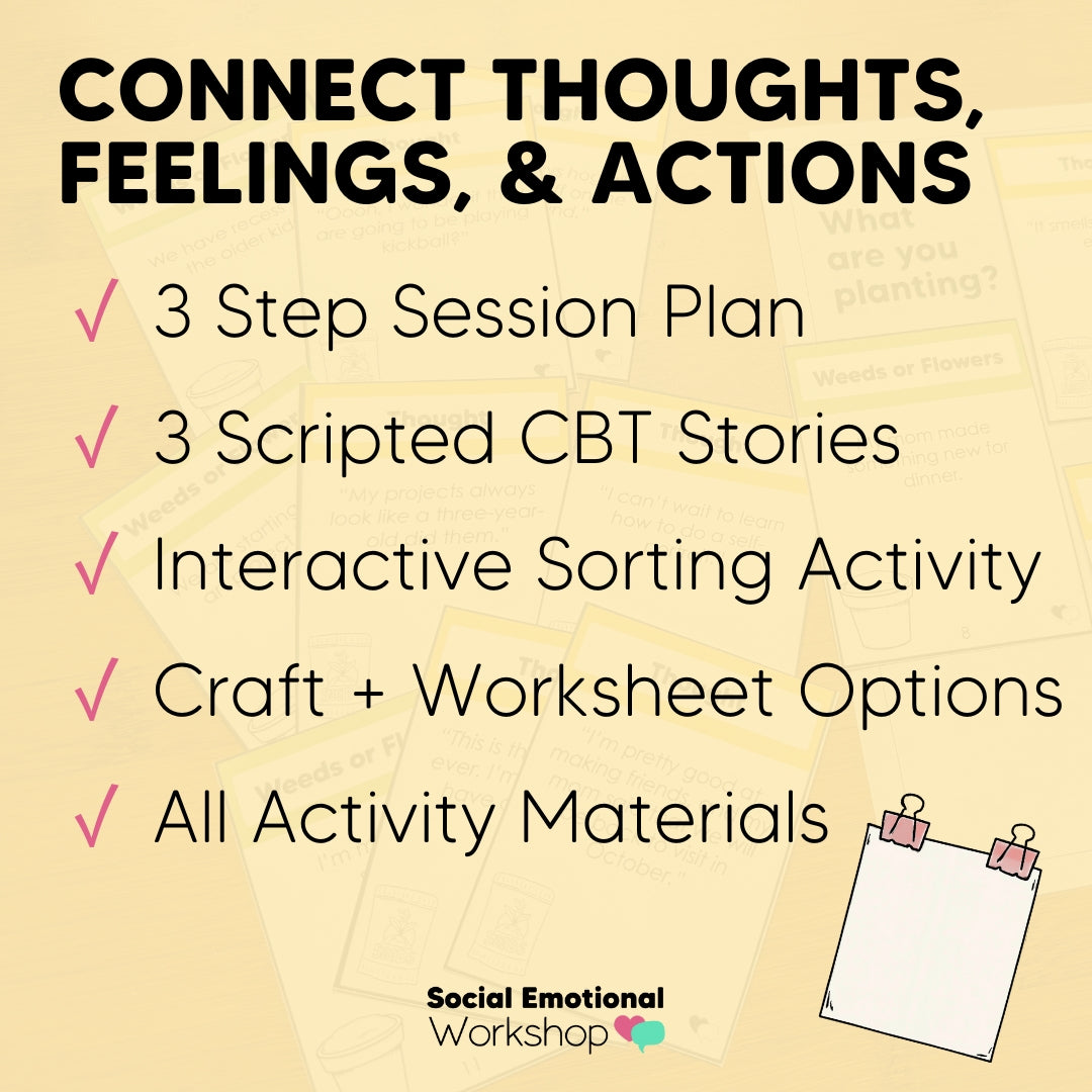 Connecting Thoughts, Feelings, & Actions | CBT Counseling Activities & Lesson