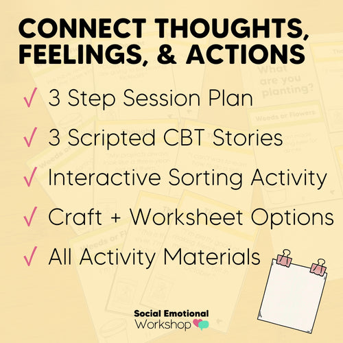 Connecting Thoughts, Feelings, & Actions | CBT Counseling Activities & Lesson