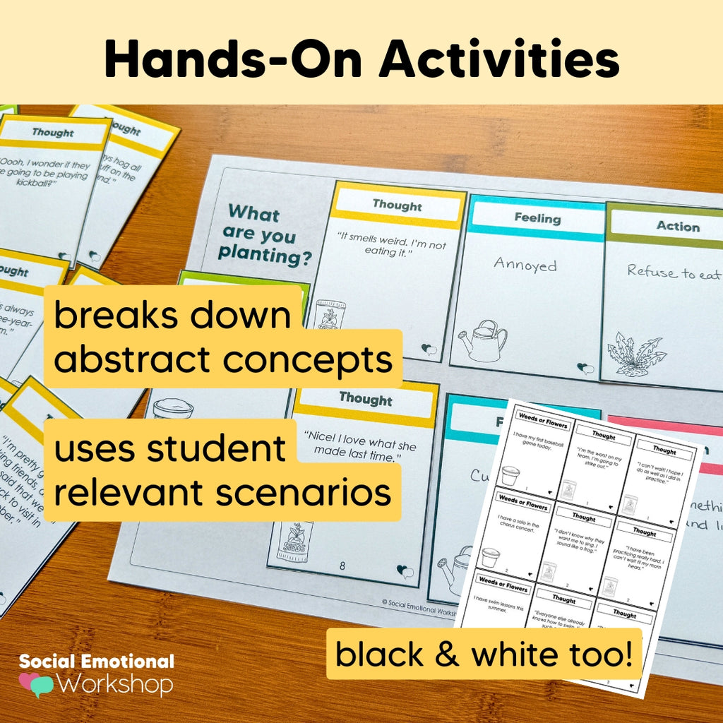 Connecting Thoughts, Feelings, & Actions | CBT Counseling Activities & Lesson