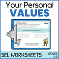 Personal Values + Core Values - SEL Worksheets - Decision Making