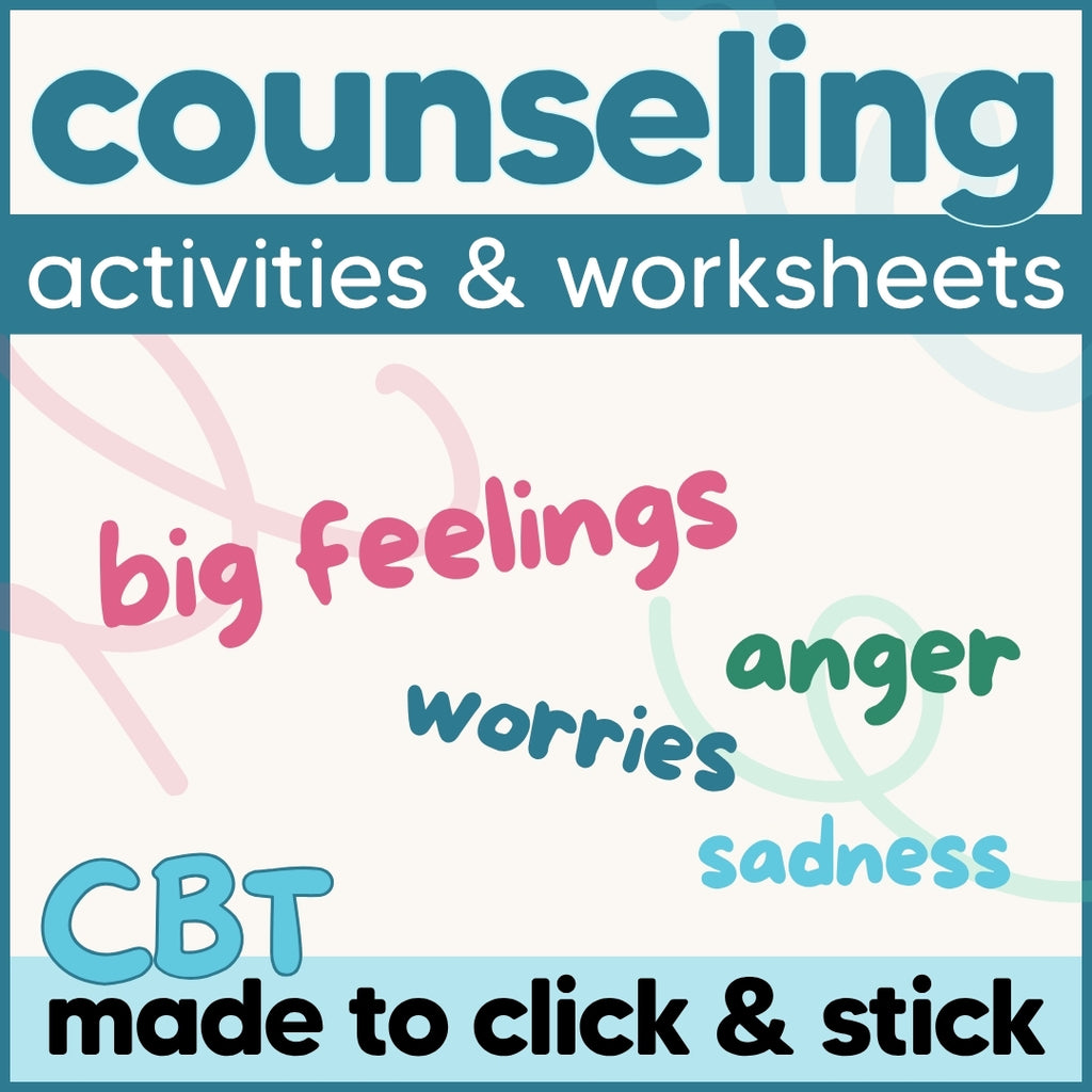 Anxiety & Coping Skills CBT Bundle | Counseling Activities for Grades 2-8