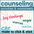 Anxiety & Coping Skills CBT Bundle | Counseling Activities for Grades 2-8