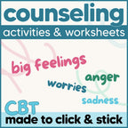 Anxiety & Coping Skills CBT Bundle | Counseling Activities for Grades 2-8