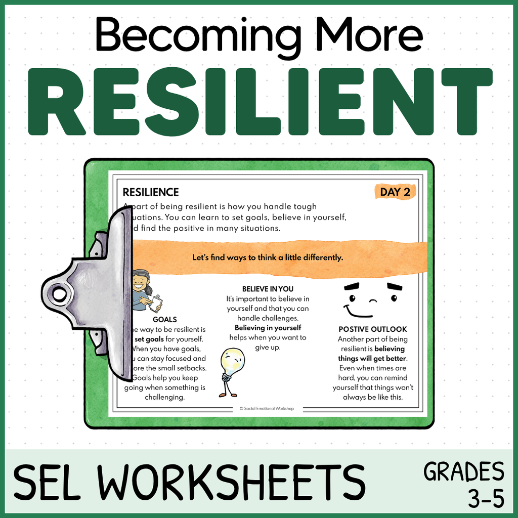 Resiliency, Grit, and Growth Mindset - Quick SEL Worksheets