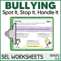 Bullying Prevention, Anti Bullying Activities - SEL Worksheets