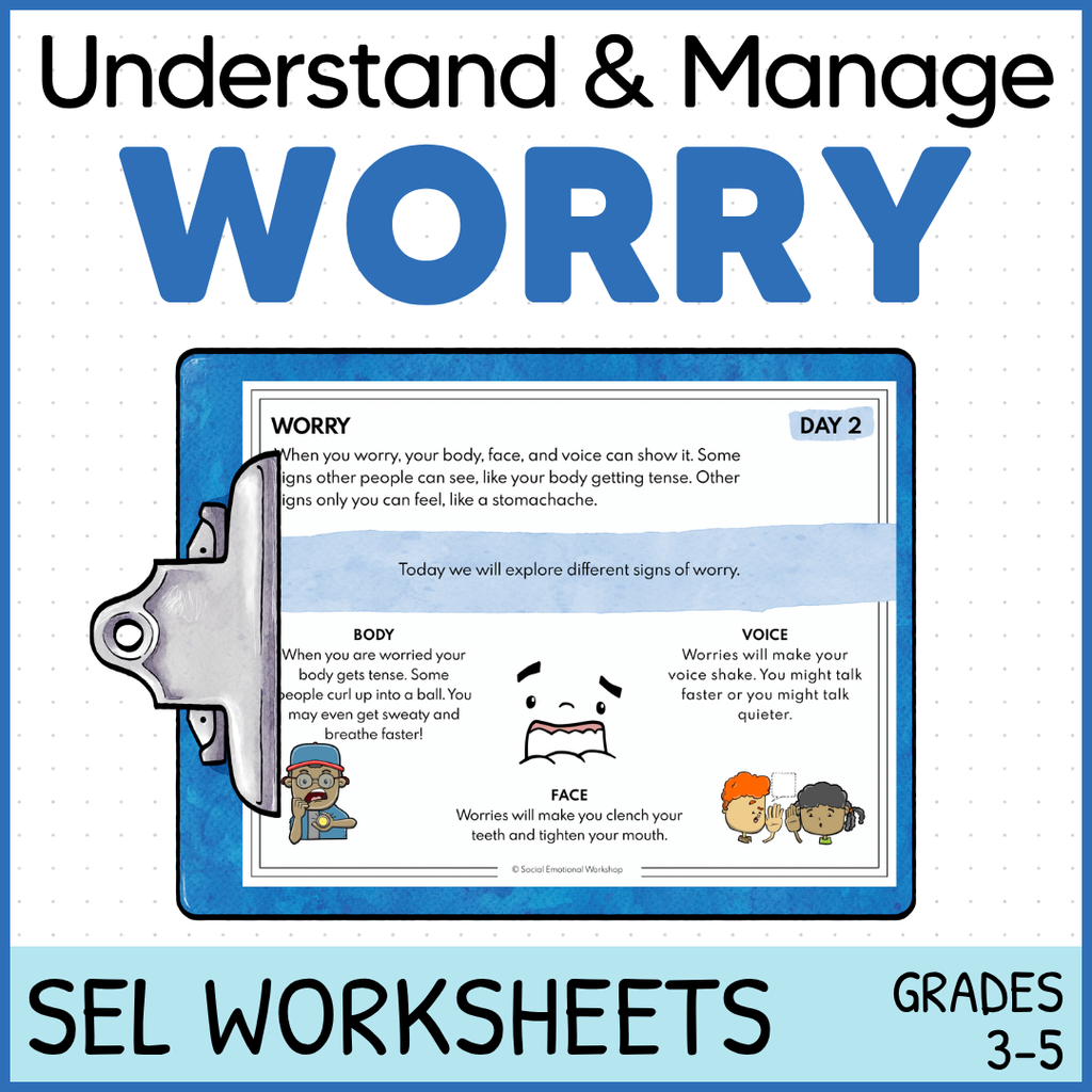 Worry and Anxiety - Quick SEL Worksheets - Low Prep
