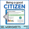 Citizenship - Being a Good Citizen Activities SEL Worksheets Community